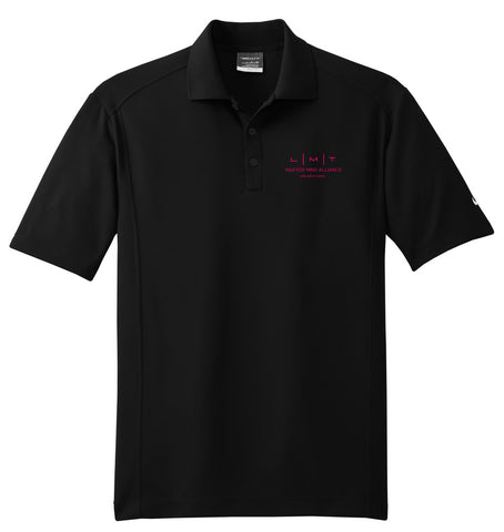 LMT Mastermind - Mens Black Polo, Fuchsia Embroidery